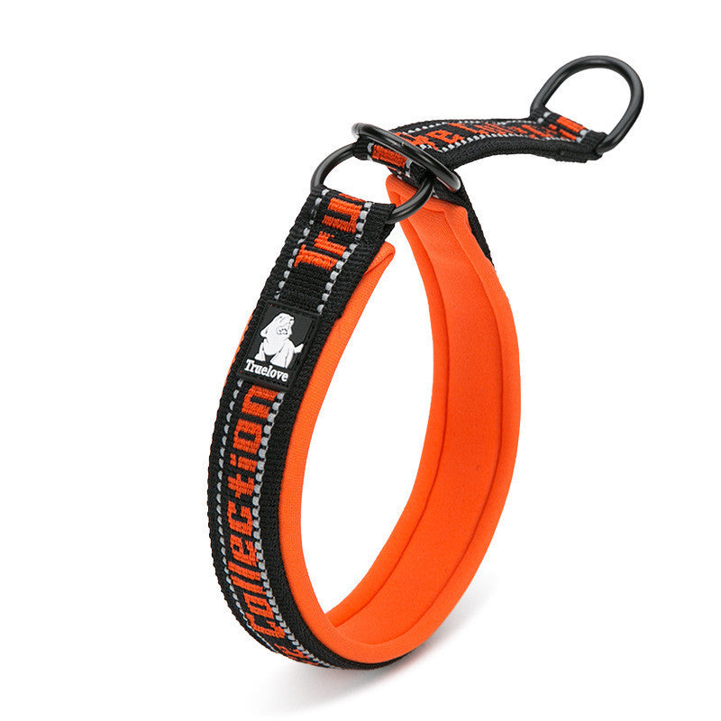Pet Dog Collar Traction Diving Fabric Adjustable Reflective Soft