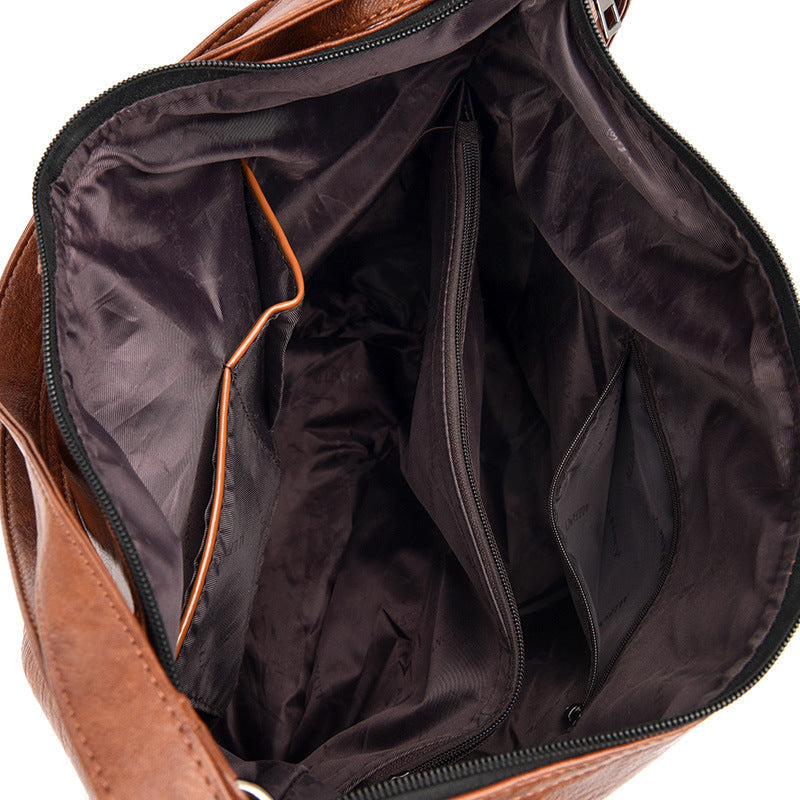 Soft Leather Versatile Leisure Shoulder Bag Multifunctional Backpack Hanzuva