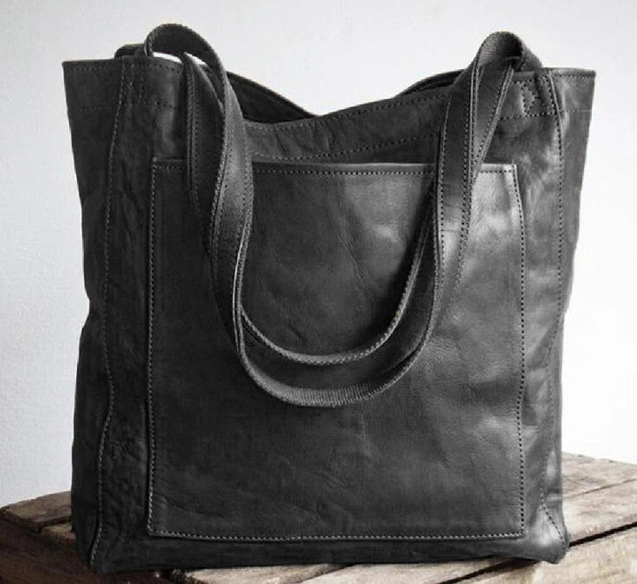 Women's Soft Leather Portable Shoulder With Pocket Vintage Bag Hanzuva
