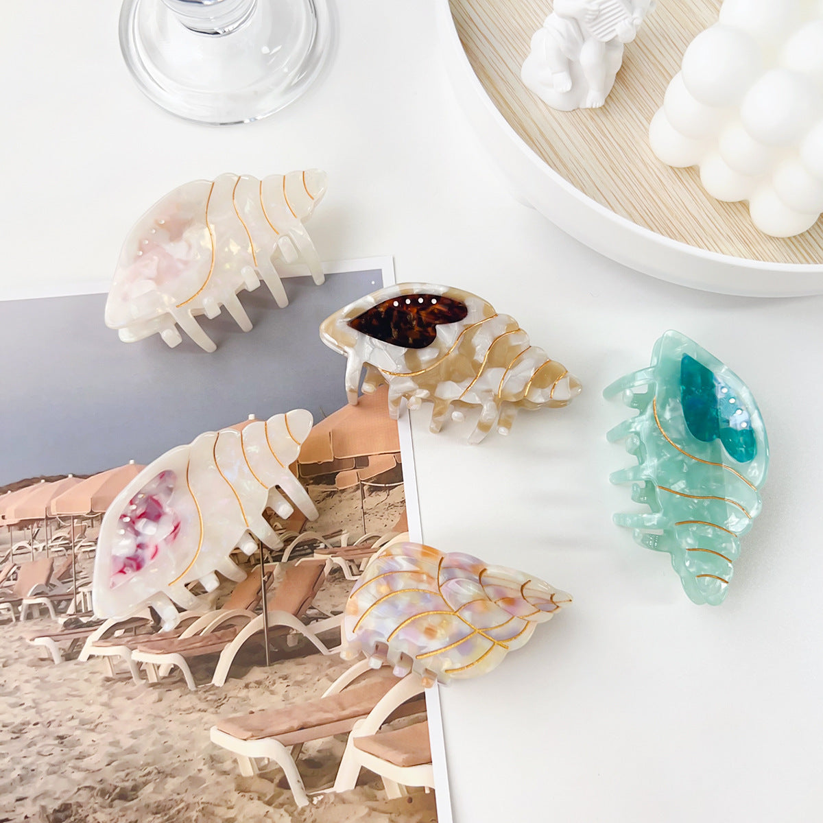 Summer Acetate Conch Barrettes Cute