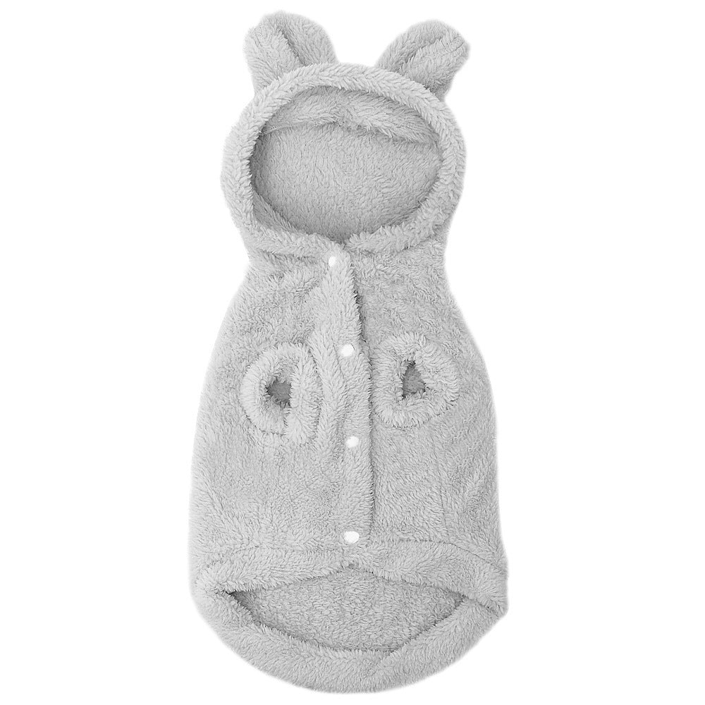 Small dog warm cartoon warm clothes