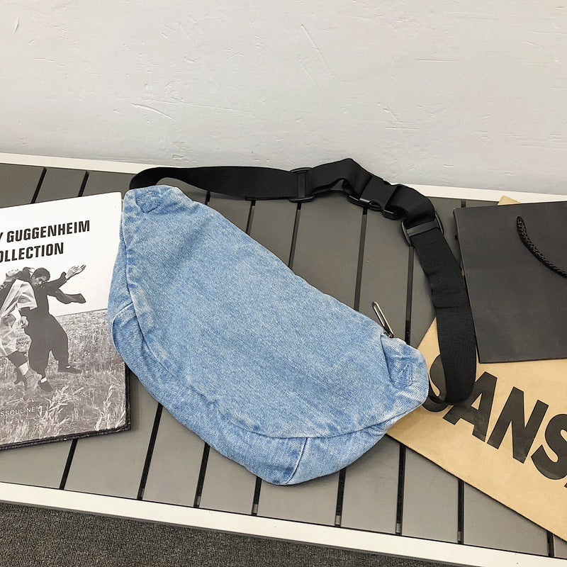 Denim large-capacity belt bag