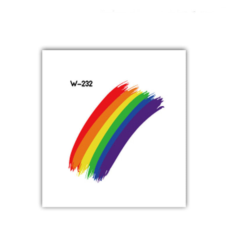 Face Stick Rainbow Geometric Flower Arm Tattoo Sticker