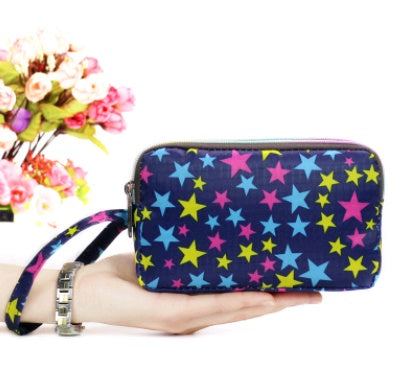 New portable female hand grasping bag three-layer zipper bag autumn long large screen mobile phone key ladies coin purse Hanzuva