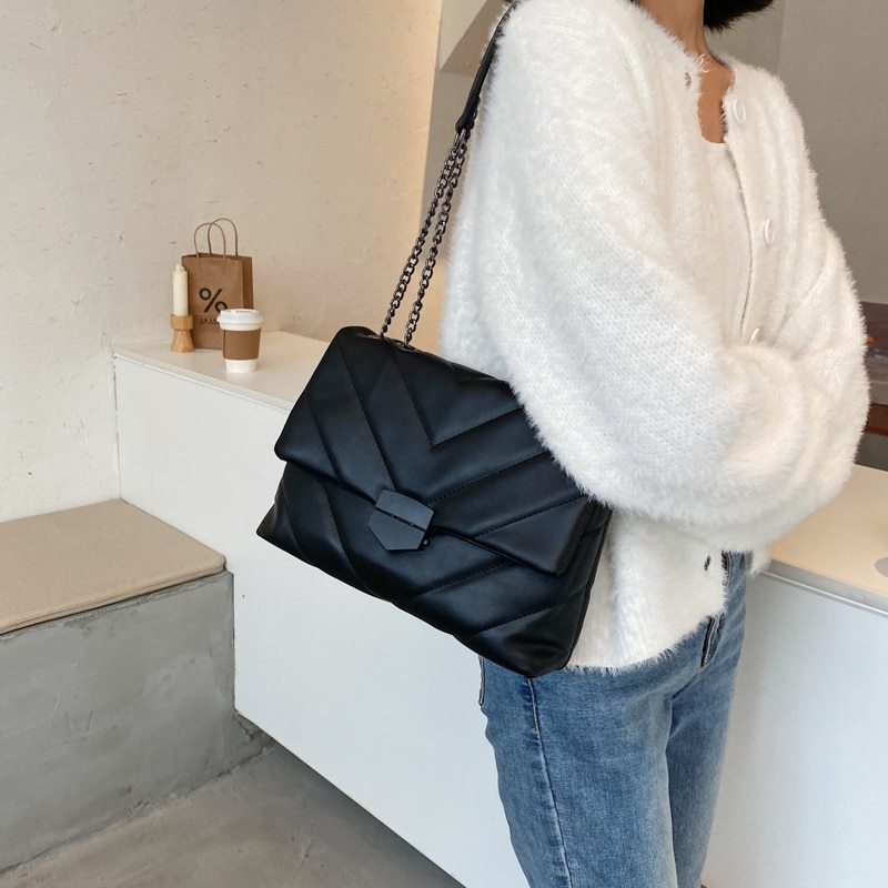 Embroidery Thread Small PU Leather Crossbody Bags for Women Trend Hand Bag Women's Branded Trending Shoulder Handbags Hanzuva