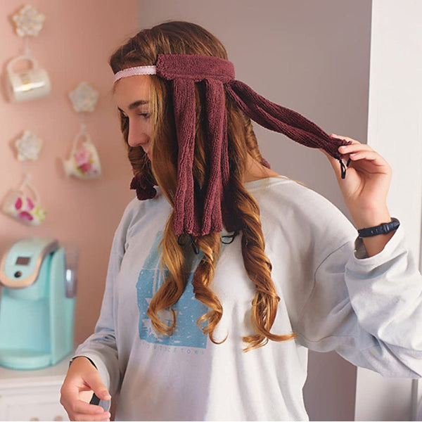 Sleeping Heatless Curling Iron Octopus Headband Hanzuva