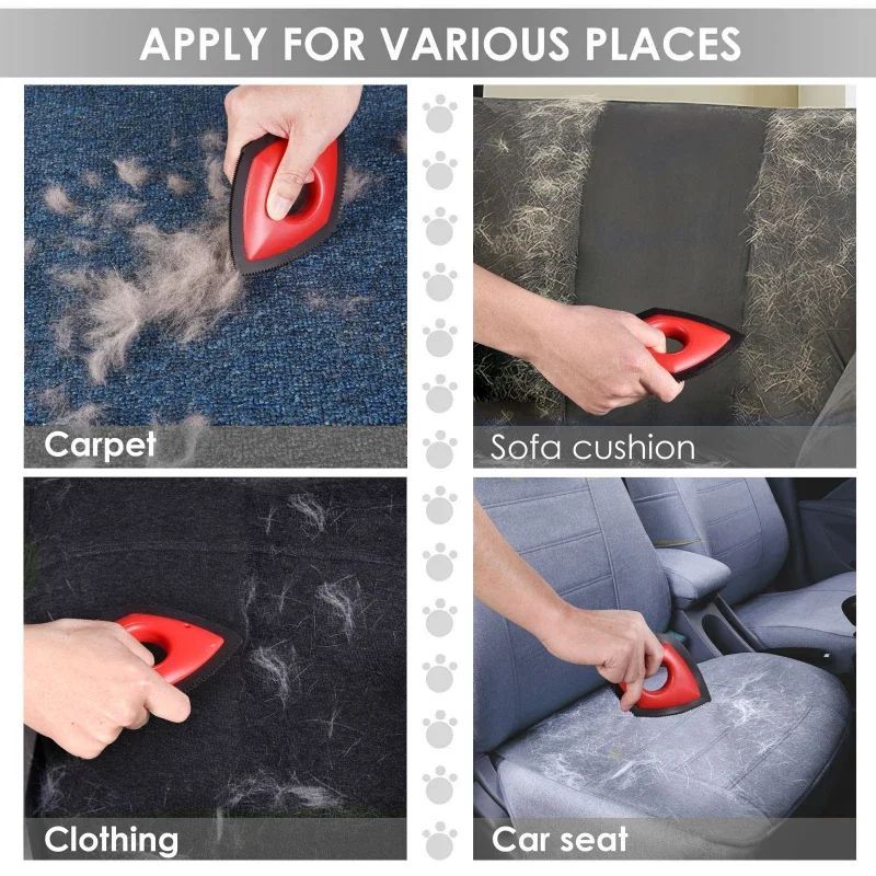 Pet Hair Remover Cat Fur Cleaning Device Carpet Sofa Car Detail Scraper Dog Lint Removal Silicone Dog Cat Fur Removal Brush