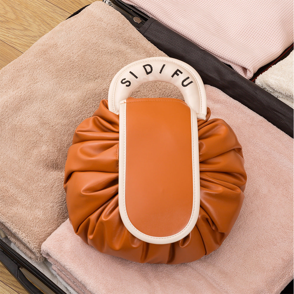 Portable Lazy Cosmetic Large Capacity Waterproof Wash Drawstring Type Beam Storage Bag Travel Portable Handbag