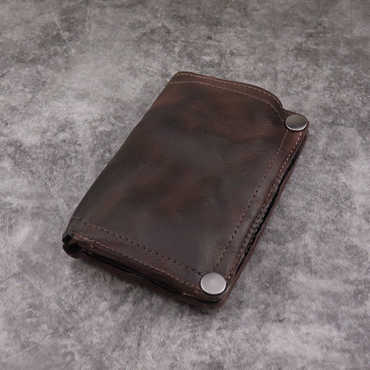 First Layer Skeleton-skin Wallet Retro European American Style Men's Long Type Multiple Card Slots Multi-functional Wallet Card Holder Male Factory Wholesale