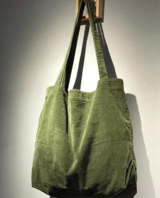 Washed Corduroy Handbag Simple Retro One Shoulder Women's Bag