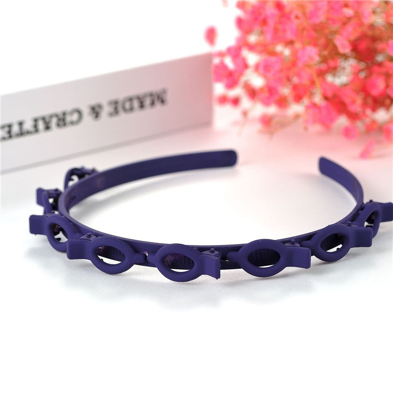 Hollow Solid Color Braided Hairpin Headband