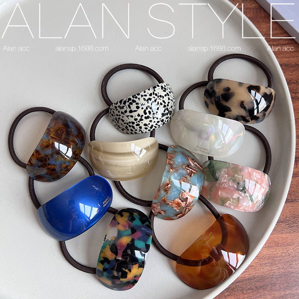 Oval Acetate Hair Band Ins Online Influencer Fashion Hair Rope Rubber Band Ponytail Bun Temperament Head Rope Top Cuft Hanzuva