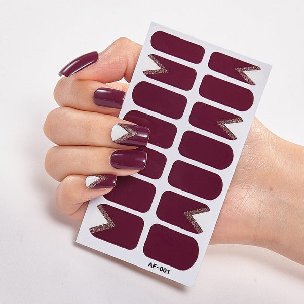 Solid Colors And Creative Nail Art Creative Women Salon Nail Decoration Fashion Nail Polish Nails Sticker Designer Nail Strips Hanzuva