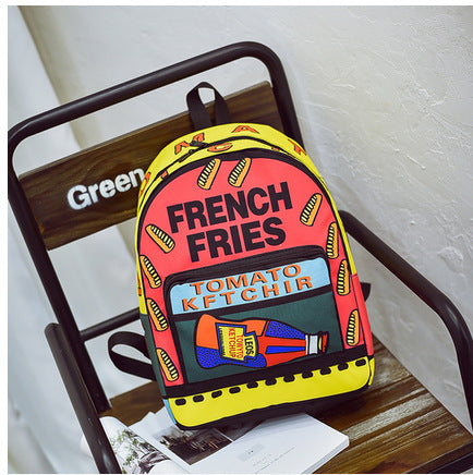Graffiti print colorful Harajuku Japanese backpack Hanzuva
