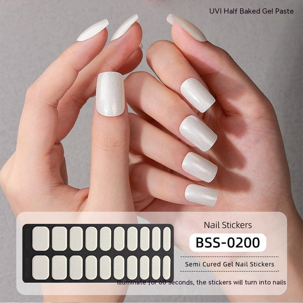 Gel Nail Stickers Pure Color UV Semi-curing Phototherapy Hanzuva
