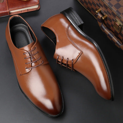 Four new shoes men's dress shoes black tie business men leather shoes factory direct code Hanzuva