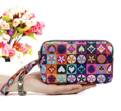 New portable female hand grasping bag three-layer zipper bag autumn long large screen mobile phone key ladies coin purse Hanzuva