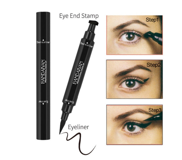 Double-headed seal eyeliner Triangle seal eyeliner 2-in-1 waterproof eyeliner Hanzuva