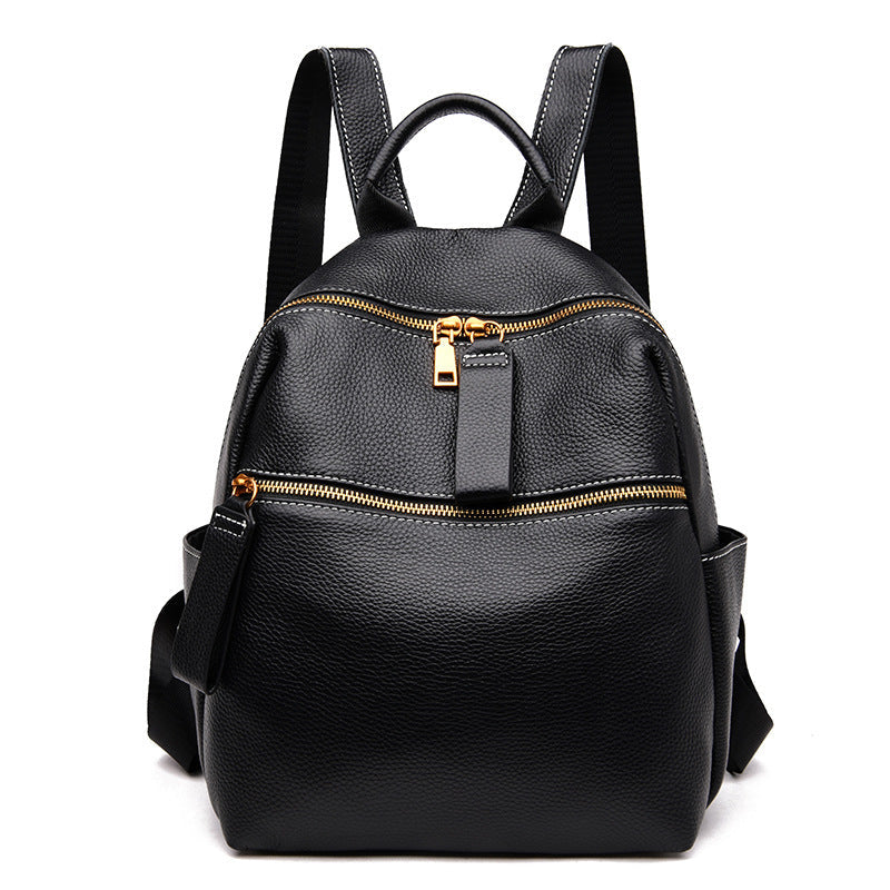 Leather Backpack Women All-Match Fashion Top Layer Leather Small Backpack Hanzuva