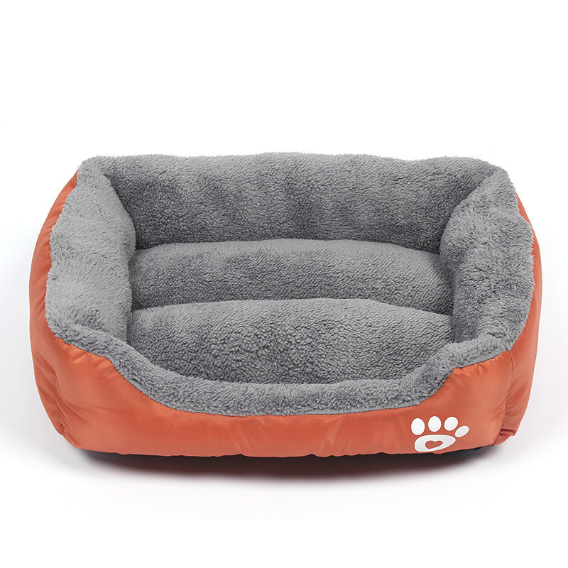 Dog Kennel Four Seasons Universal Footprint Cotton Wool Pet Kennel Candy Color Square Kennel Mats Universal Cross-Border Supply For Large, Medium And Small Dogs