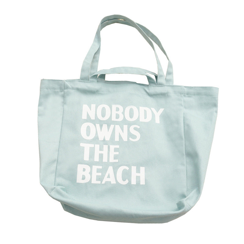 Simple letter single shoulder canvas bag female student Hanzuva
