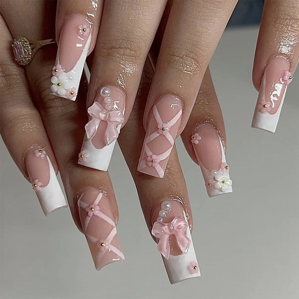 Women's Cute Fashion Bow Manicure Hanzuva