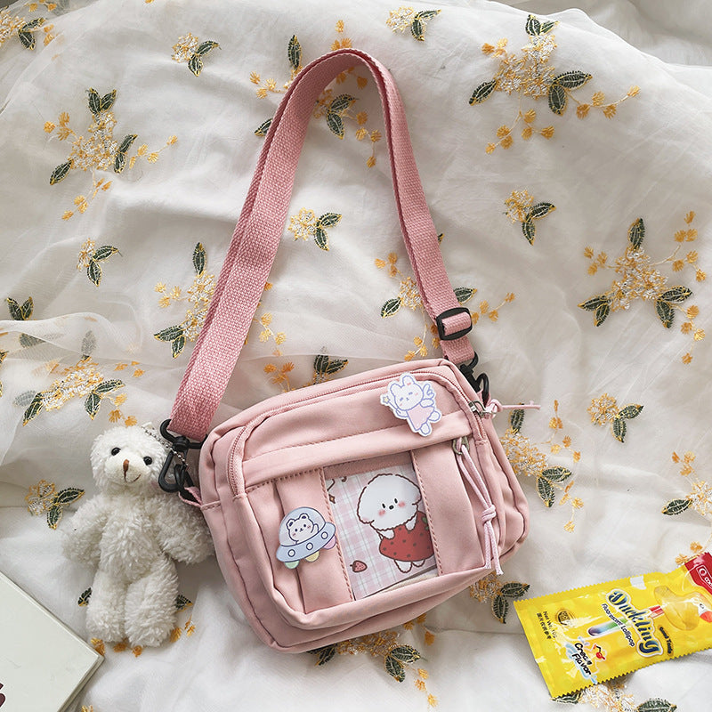 Cute Cartoon Badge Single Shoulder Messenger Bag