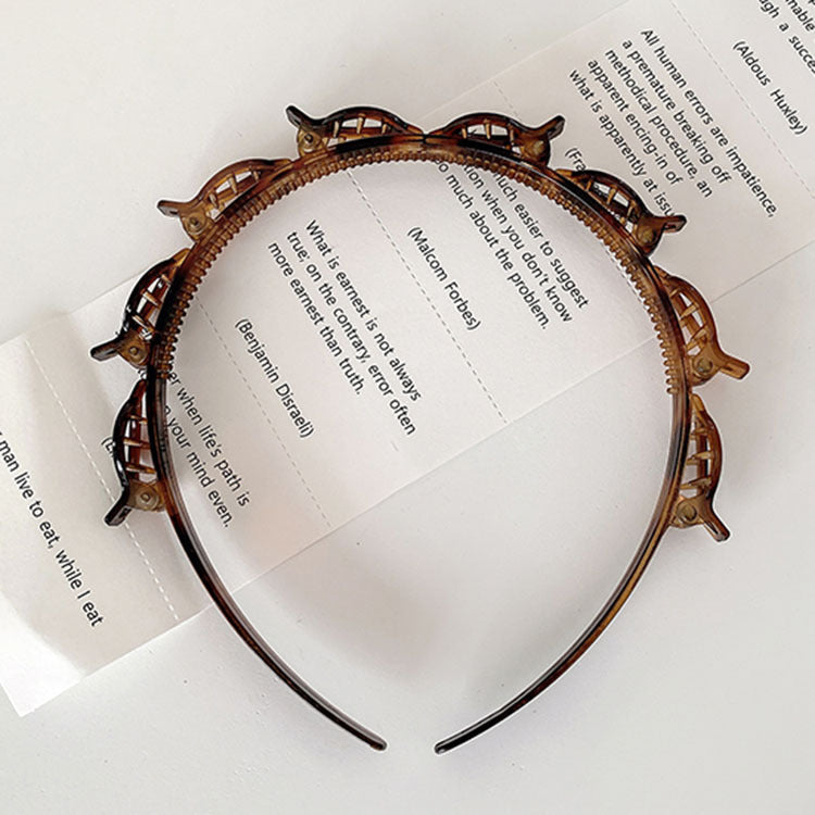 Hollow Solid Color Braided Hairpin Headband