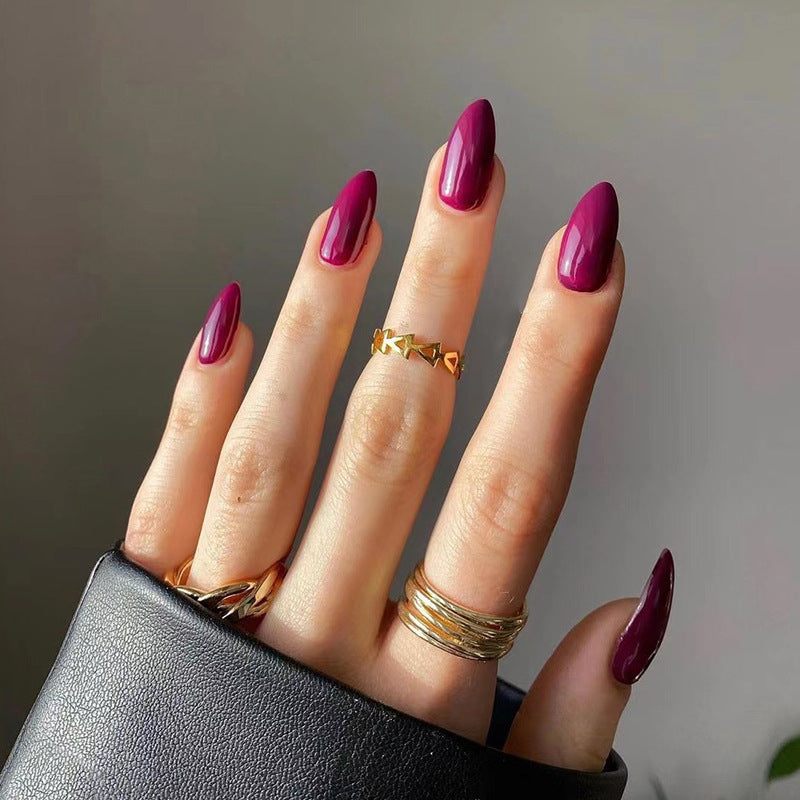 Wear Armor Mid-length  Solid Color Nail Shaped Piece