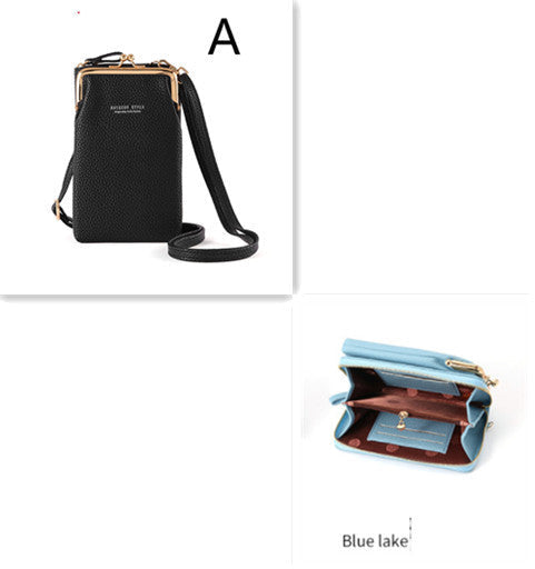 Fashion Lychee Pattern Solid Color Diagonal Shoulder Bag Hanzuva