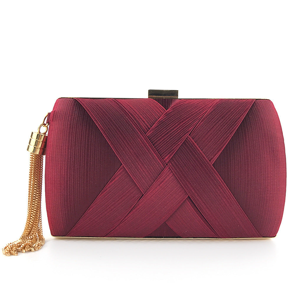Dinner Satin Fashion Tassel Clutch Hanzuva