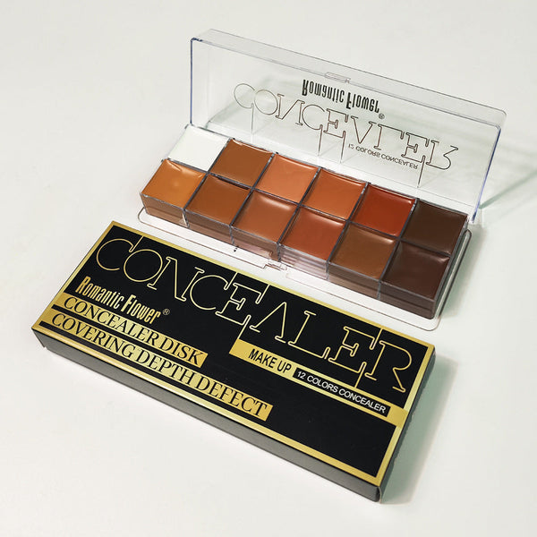 12 Colors Concealer Dark Skin Waterproof Full Coverage Foundation Hanzuva