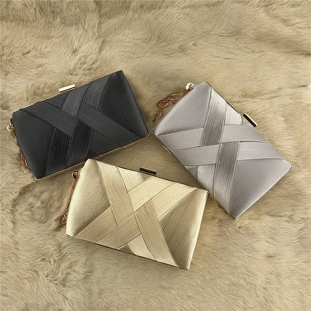 Dinner Satin Fashion Tassel Clutch Hanzuva