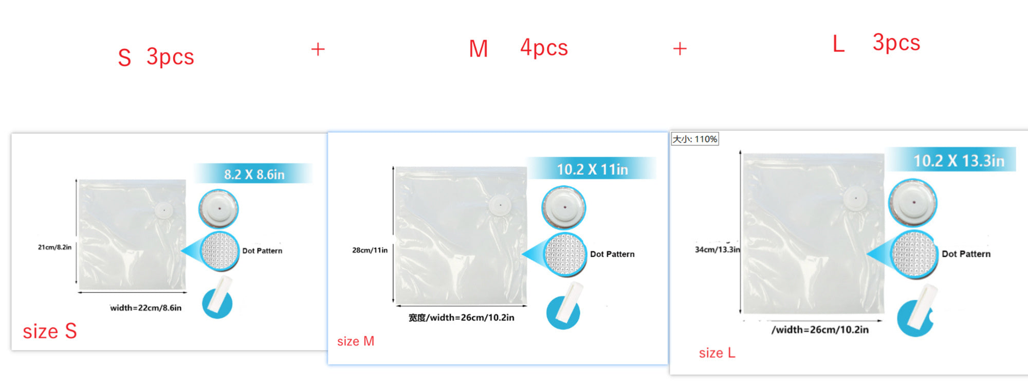 Commercial White Plastic Air Valve Compression Bag