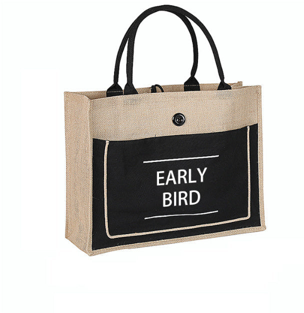 Jute button tote Hanzuva