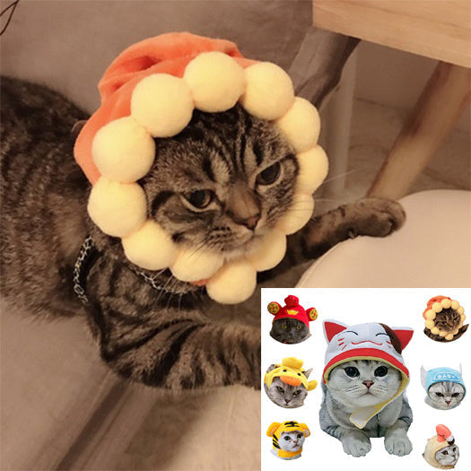 Funny Pet Dog Cat  Costume Warm Hat Photo Props Headwear Hanzuva