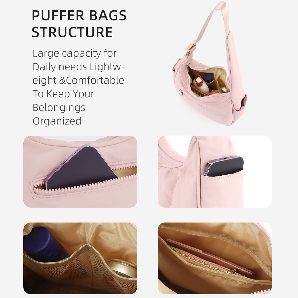 Nylon Large Capacity Female Underarm Bag