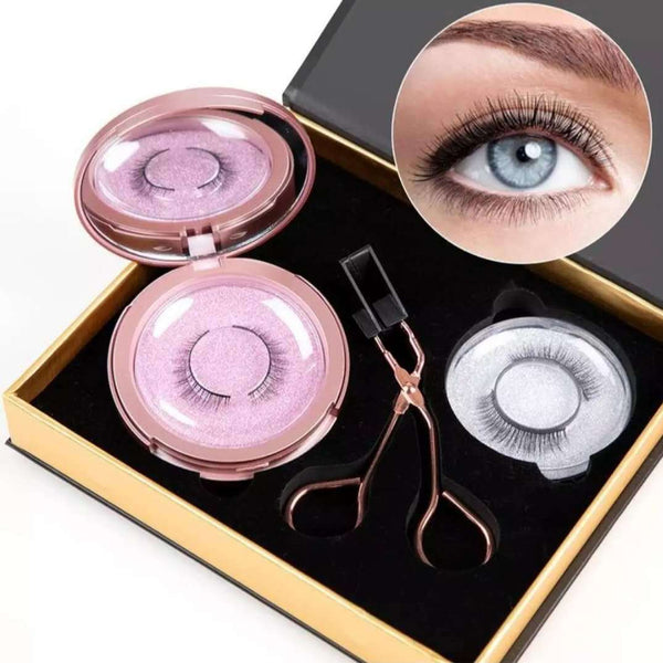 Reusable Magnetic Self-Adhesive Eyelashes No Eyeliner Or Glue Needed False Lashes Stable And Easy To Put On Natural Look And Waterproof Fake Eyelashes Hanzuva