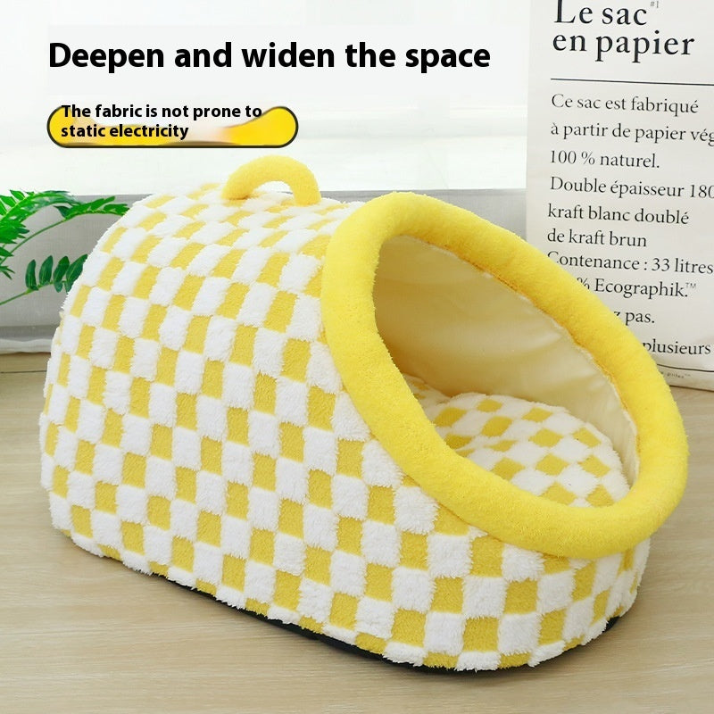 Four Seasons Universal Semi-enclosed Dog House Pet Bed Thick Warm