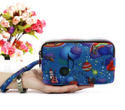 New portable female hand grasping bag three-layer zipper bag autumn long large screen mobile phone key ladies coin purse Hanzuva