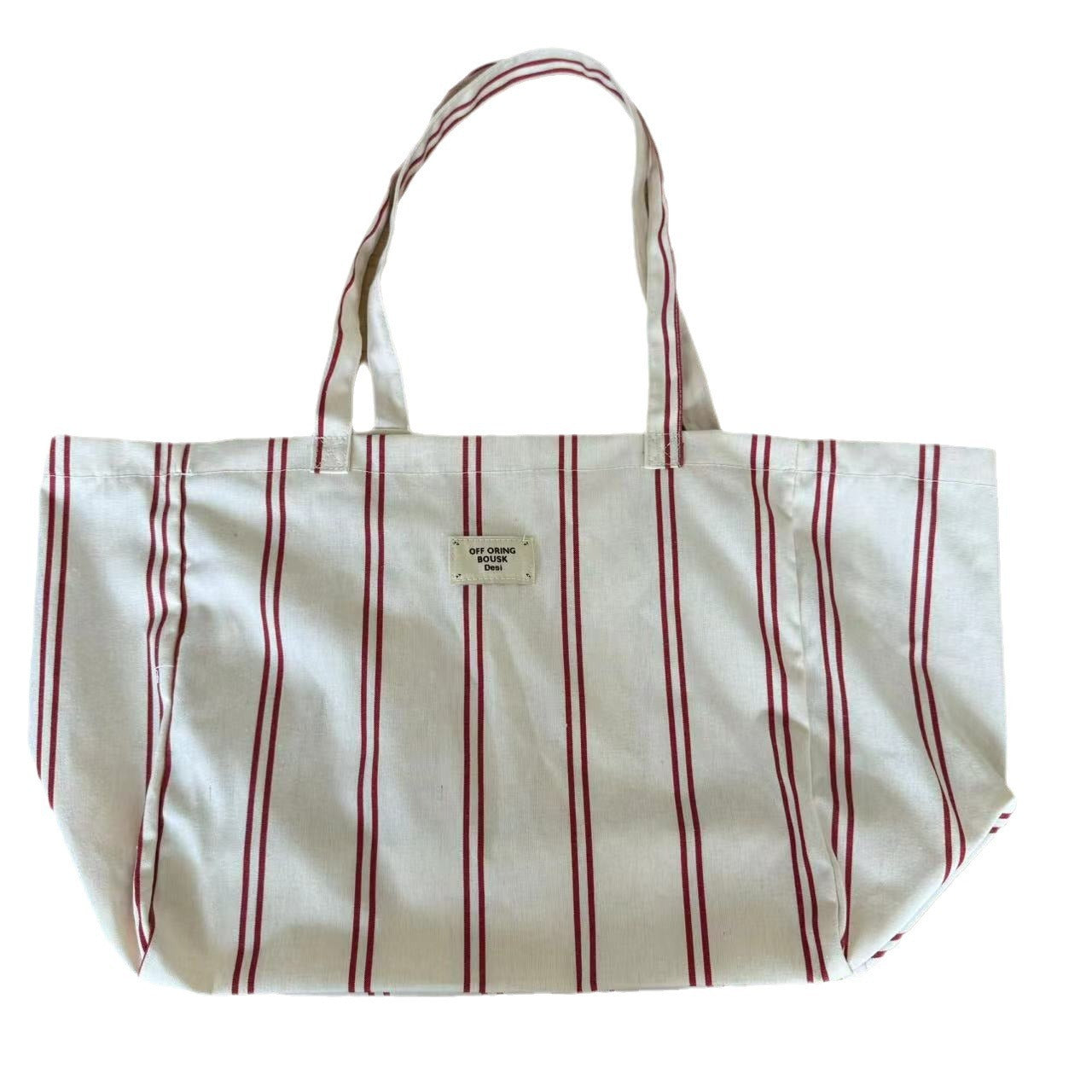 One-shoulder Striped Large Capacity Cloth Simple Bag