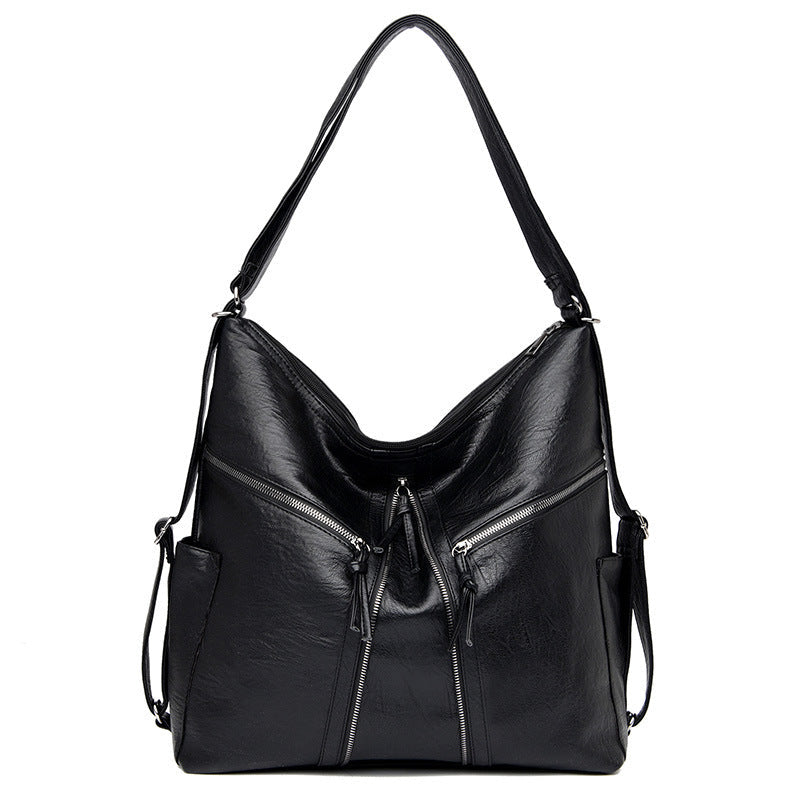 Soft Leather Versatile Leisure Shoulder Bag Multifunctional Backpack Hanzuva