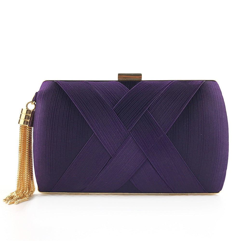 Dinner Satin Fashion Tassel Clutch Hanzuva