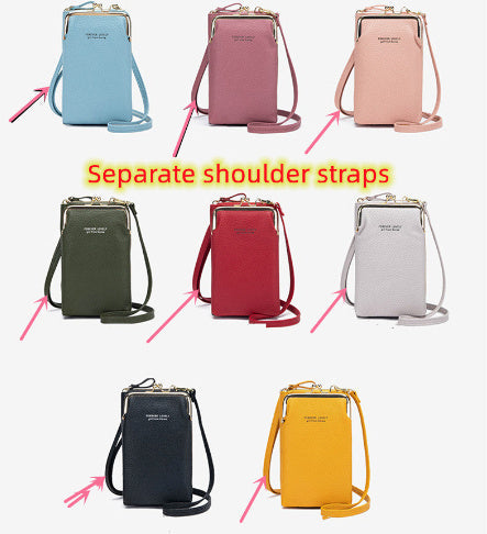 Fashion Lychee Pattern Solid Color Diagonal Shoulder Bag Hanzuva