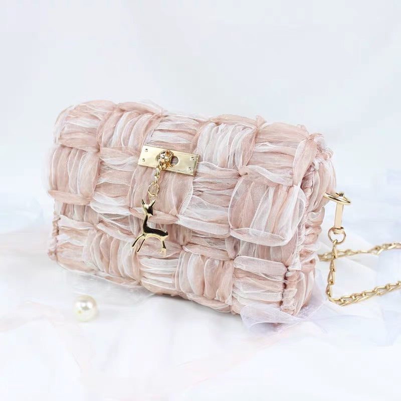 Ribbon gauze hand-woven chain bag Hanzuva