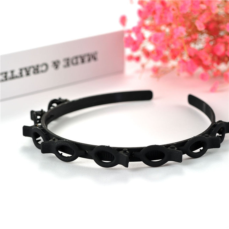 Hollow Solid Color Braided Hairpin Headband