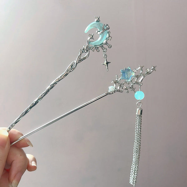 Chinese Style Cool Ice Crystal Moonstone Hairpin Hanzuva