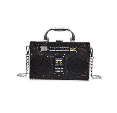 Sequins box bag radio handbag bright surface Harajuku wind Messenger bag Hanzuva