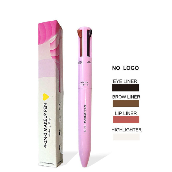 Four-in-one Cosmetic Brush Four-color Highlight Lip Liner Eyeliner Eyebrow Pencil Hanzuva