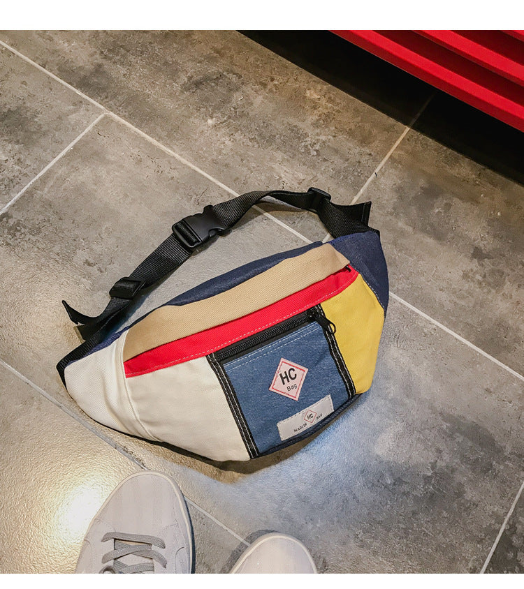 Contrast canvas bag mini sports chest Hanzuva